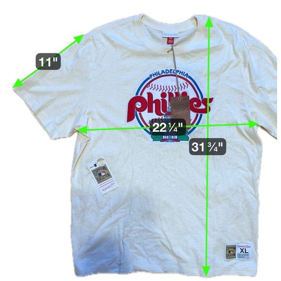 Mitchell & Ness Philadelphia Phillies Cooperstown Vintage Logo Slub Tee XL - Picture 9 of 9